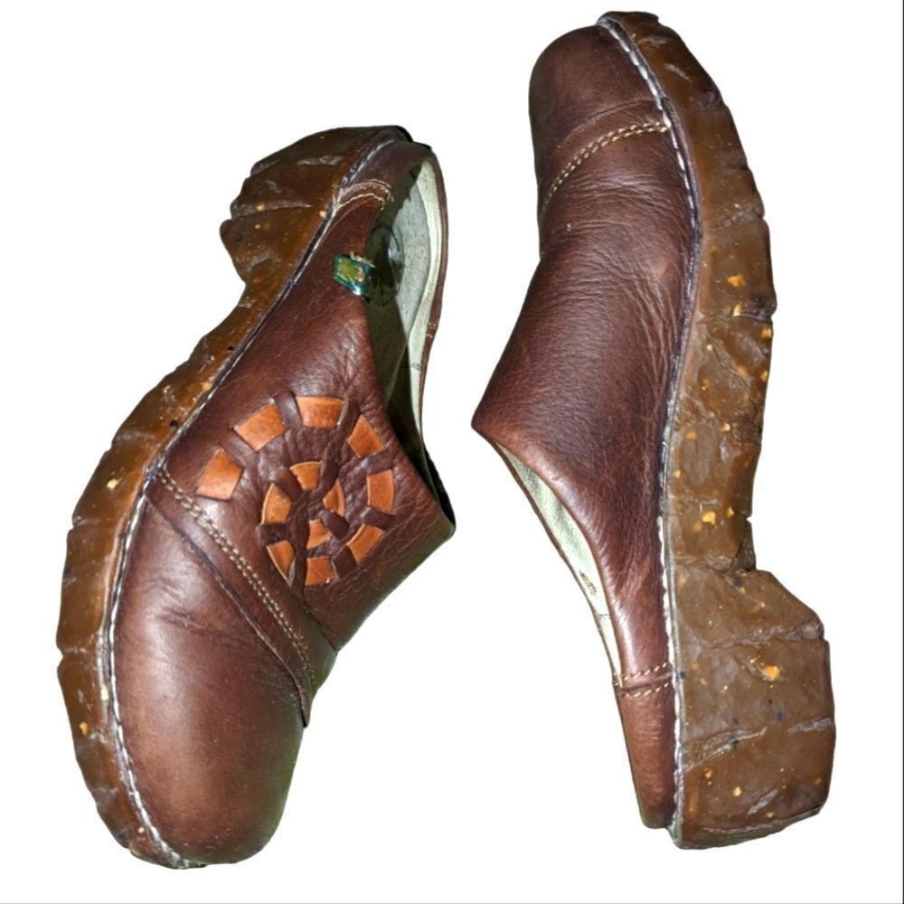 El‎ naturalista brown leather clogs size 37 US 6.5-7
